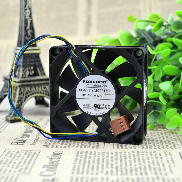 FOXCONN PVA070E12H 12V 0.42A 70X70X15MM 4-PIN  DC Cooling Fan - Image 1 of 1