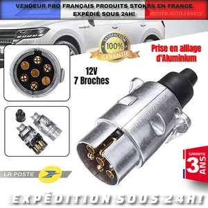 CONNECTEUR PRISE REMORQUE ATTELAGE  ✅VOITURE CARAVANE CAMPING CAR 7 BROCHES 12V - Picture 1 of 9