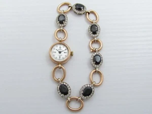 Chaika (Gull) Russian Amazing Art Deco 14k Gold & Zirconium Women's Watch NEW!!! - Picture 1 of 12