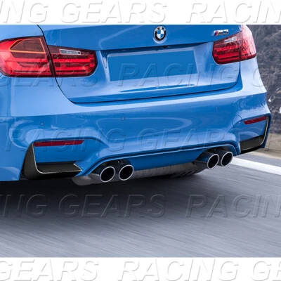 2 PIEZAS LABIO DIVISOR PARACHOQUES TRASERO FIBRA CARBONO REAL AJUSTE 15-20 BMW F80 M3 F82 F83 M4 Foto 1 de 4