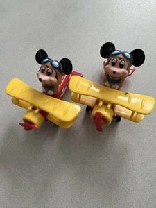 Vintage Disney Mickey Mouse Diecast 2 Airplane Toys - Picture 1 of 5