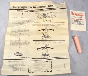 Vintage Baby Magic Doll Instruction Sheet and Magic Thimble Magnet w/Instruction - Picture 1 of 3