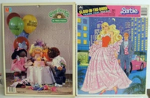 Tray Puzzles Lot of 7 Barbie Dream Glo Muppet Babies Cabbage Patch Vintage - Picture 1 of 4
