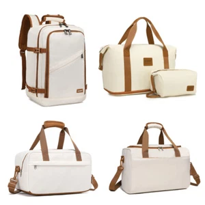 Beige Travel Bags/Backpack Shoulder Bag Holdall Cabin Luggage Duffle Bag Large  - Picture 1 of 81