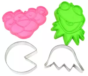 Lote cortadores de galletas vintage Pink Panther Pac-Man Kermit The Frog años 70 80 - Imagen 1 de 4