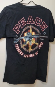 Peace Through Superior Firepower Military Black Sz M T-Shirt 7.62 Design 2008 - Picture 1 of 5