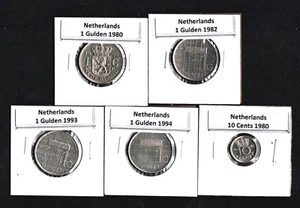 NIEDERLANDE 1980-1994 5 MÜNZEN SET - Bild 1 von 2