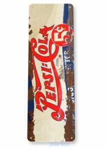 PEPSI TIN SIGN COLA REFRESHING HEALTHFUL JOY OF DIET CHERRY BOTTLE RUSTIC - Picture 1 of 1
