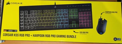 Corsair K55 RGB Pro & Harpoon RGB Pro Gaming Bundle, deutsch, QWERTZ, NEU in OVP - Bild 1 von 4