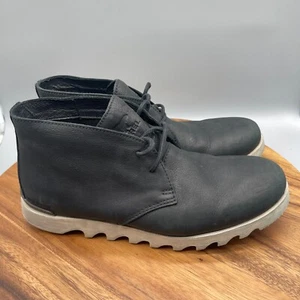 Sorel Kezar Boots Mens Size 12 Black Leather Chukka Ankle Lace up Comfort Shoes - Picture 1 of 8