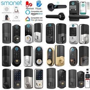 Cerradura de puerta inteligente SMONET WiFi huella digital entrada sin llave teclado digital cerrojo - Imagen 1 de 86