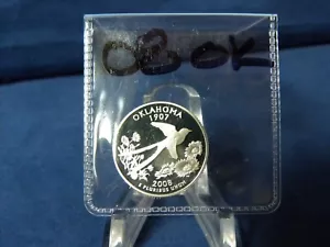 2008 S SILVER GEM PROOF OKLAHOMA STATE QUARTER 90% SILVER FREE SHIP - Picture 1 of 2