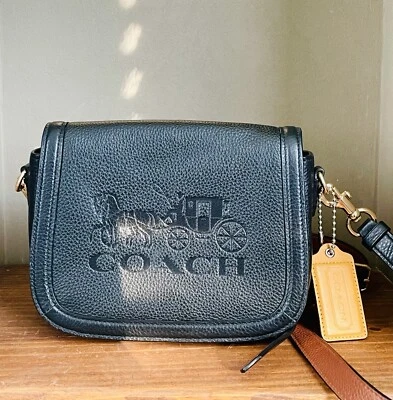 Bandolera COACH Saddle de cuero para caballo y carro negra/secoya - C4058 Foto 1 de 4