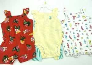 NWT Lot Of 4 Carters Girl's Clothes - Size 3 Months - 1 & 2 piece Outfits - Picture 1 of 6