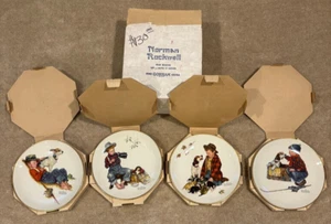 VTG Norman Rockwell Four Seasons Plates 1971 Gorham China w/Boxes & Case Box - Picture 1 of 24