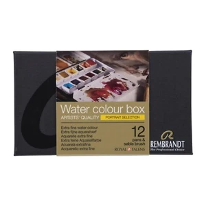Rembrandt Artists Quality Watercolour 12 Half Pan Metal Box - PORTRAIT SELECTION - Picture 1 of 3