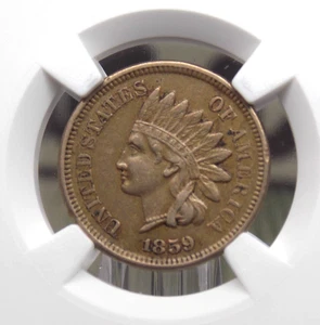 1859 Indian Head Cent Penny 1c NGC XF45 #004 Extra Fine ECC&C, Inc. - Picture 1 of 5