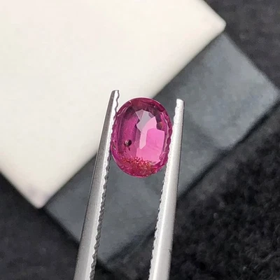 1.40Ct Pinkish-Red Natural Ruby Oval Cut Burma HT Loose Faceted Gemstone - Image 1 of 4