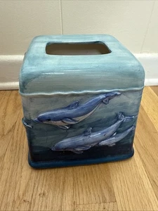Wyland Studios Bathroom Tissue Cover Vintage 2000 Dolphins Whales Sea Turtles - Picture 1 of 12