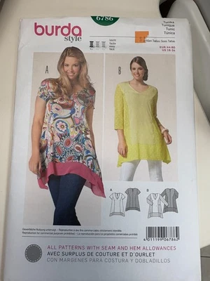 Burda 6786 Sewing pattern Misses Women's tunic top, Sizes 18-34 UNCUT - Image 1 of 2