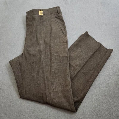 Hart Schaffner & Marx Men 36 (38X30.5) Brown Pure Virgina Wool Dress Pants - Image 1 of 4