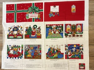 Cranston Print Works A Teddy Bear Christmas Storybook Cut And Sew Fabric Panel - Bild 1 von 3