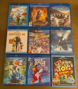 Lot of 9 Blu Ray Movie In Box Rio Toy Story Despicable Me Polar Express Ben-Hur - Picture 1 of 11