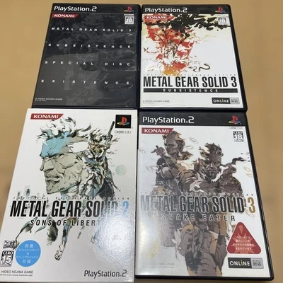 METAL GEAR SOLID 2 , 3 SUBSISTENCE First Edition SONS OF LIBERTY SNAKE EATER - Image 1 of 4