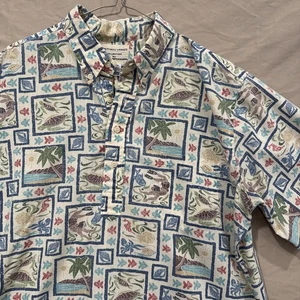 Reyn Spooner Dietrich Varez Hawaiihemd Herren Größe XL Turtle Island Angeln - Bild 1 von 8