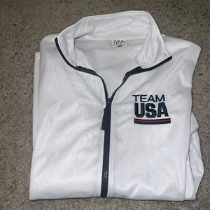 Team USA Olympic White Zip Up Track Jacket Size Large  - Picture 1 of 3