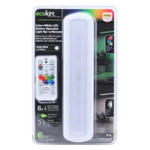 EcoLight-Color + White LED Battery Operated Light Bar w/Remote - Picture 1 of 13