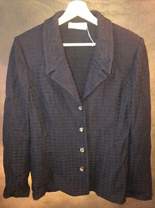 St. John Textured M/L 20”  Bust Cardigan Collared Jacket Button Up 🧡 - Picture 1 of 16