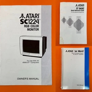 Atari ST Manuals Bundle - SC 1224 Monitor, ST Basic Quick Reference, 1st Word - Afbeelding 1 van 8