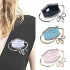  Enamel Crystal Mouth Mask Shape Charm Alloy Brooch Pin Jewelry Gift 34*41mm