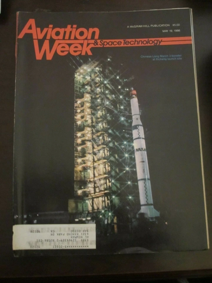 Aviation Week Space Technology Magazine May 1986 Chinese Long March 3 Booster A - Image 1 of 1