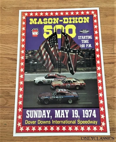 1974 MASON DIXON 500 12x18 POSTER NASCAR JR JOHNSON BOBBY ALLISON DAVID PEARSON Cover