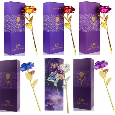 Rose éternelle fleur artificielle séchée décoration cadeaux femme fêtes Valentin