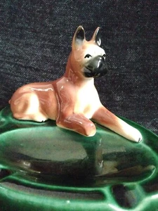 Großer antiker Vintage Boxer Hund Zigarre Zigarette Keramik Aschenbecher MADE IN AMERICA  - Bild 1 von 11