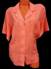 Cabernet pink abstract print button down sheer short sleeve top 2X