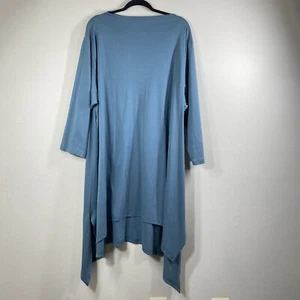 IRIDIUM Women’s Midi Dress Size 2X Relaxed Fit Pima Cotton Asymmetrical Hemline - Picture 1 of 6