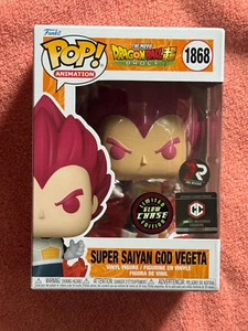 Funko Pop! Cáliz DBSB Super Saiyan God Vegeta PR (GITD Chase) con producto premium - Imagen 1 de 9