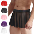 Mens Underwear See-Through Miniskirt Cross-Dresser Skirt Show Briefs Party Pool