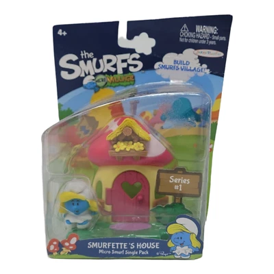 Jakks Pacific 2013 SMURFETTES House  Smurfs Micro Village Series 1 Rare - Image 1 of 4