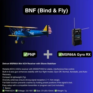 Dynam Stearman PT-17 Blue 4S RC Biplane 1300mm 51" Wingspan - Picture 1 of 14