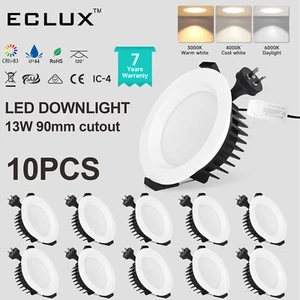 10pack 13w 90mm Led Downlight Kit Dimmable Warm Cool White Daylight Dim Recessed - Picture 1 of 14