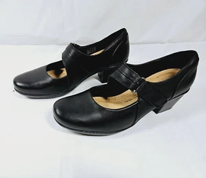 Collection by Clarks Emslie Lulin Women's Pump Leather Block Heel Mary Jane 9 W - Picture 1 of 5