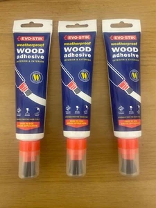 3 x Evo Stik Weatherproof 150ml Wood Adhesive Wood Glue Brush Applicator - Picture 1 of 2