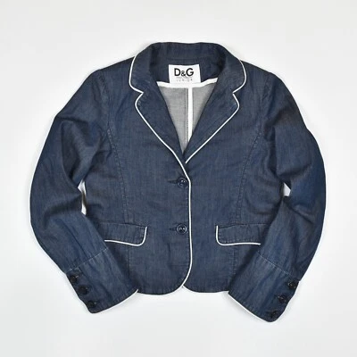 DOLCE & GABBANA Junior Kids Girls Denim Jean Blazer Jacket Unlined Blue 8 Years - Image 1 of 4