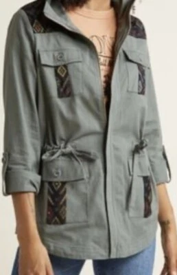 ModCloth Utility Jacket With Aztec Embroidery Sz 2X - Image 1 of 4