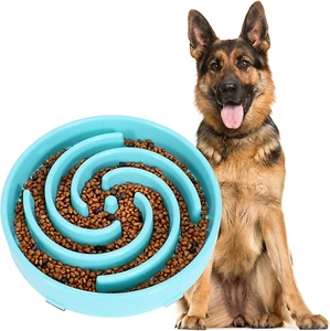 Slow Feeder Dogs Bowl for Large Medium Dogs,Anti-Gulping Pet Slower Food Feeding - Picture 1 of 12